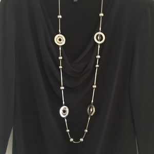 Brighton Necklace, silver with gold accents